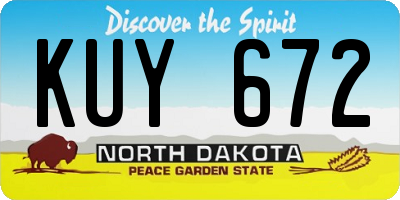 ND license plate KUY672