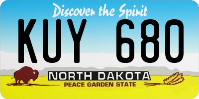 ND license plate KUY680