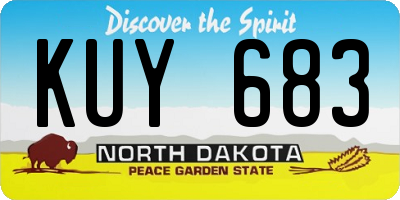 ND license plate KUY683