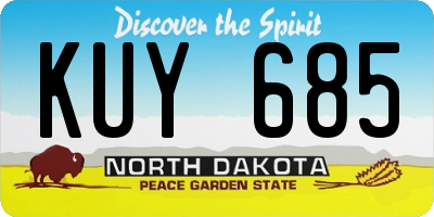 ND license plate KUY685