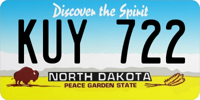 ND license plate KUY722