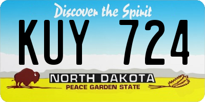 ND license plate KUY724