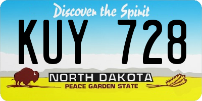 ND license plate KUY728