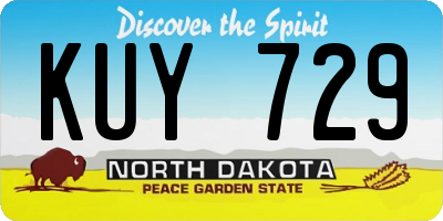 ND license plate KUY729