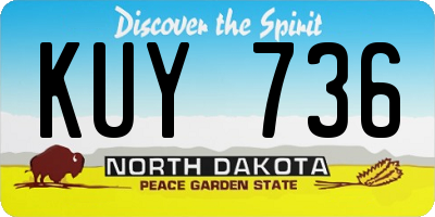 ND license plate KUY736