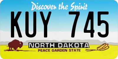 ND license plate KUY745