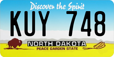 ND license plate KUY748