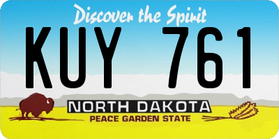 ND license plate KUY761