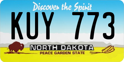 ND license plate KUY773