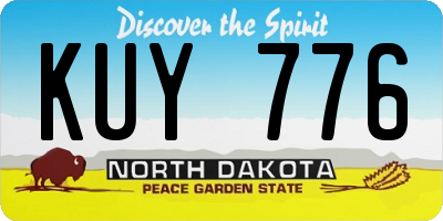 ND license plate KUY776