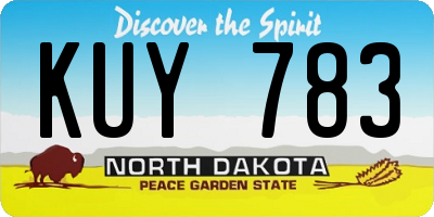 ND license plate KUY783