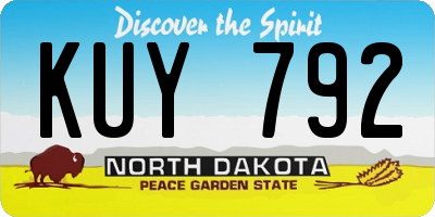 ND license plate KUY792