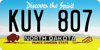 ND license plate KUY807