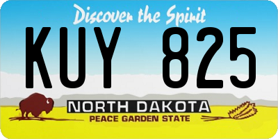 ND license plate KUY825