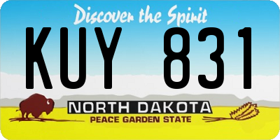 ND license plate KUY831