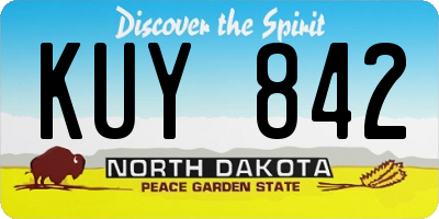 ND license plate KUY842