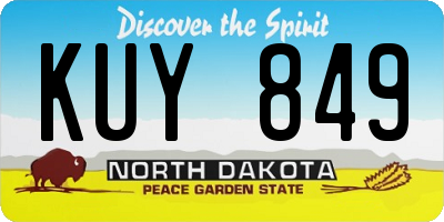 ND license plate KUY849