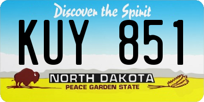 ND license plate KUY851