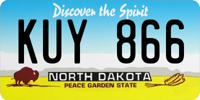 ND license plate KUY866