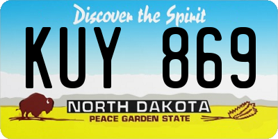 ND license plate KUY869