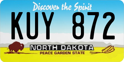 ND license plate KUY872