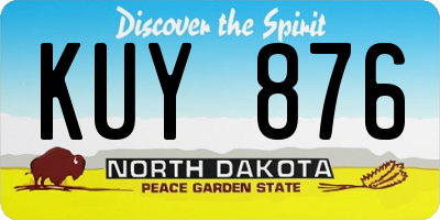 ND license plate KUY876