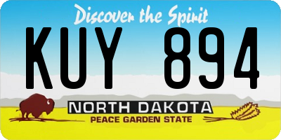 ND license plate KUY894