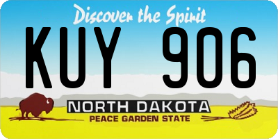 ND license plate KUY906