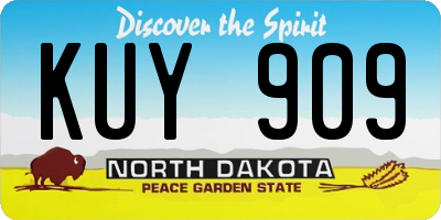ND license plate KUY909