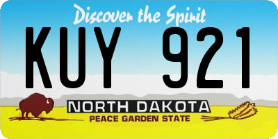 ND license plate KUY921