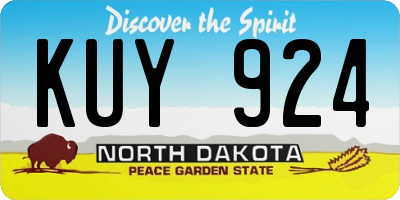 ND license plate KUY924