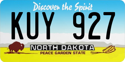 ND license plate KUY927