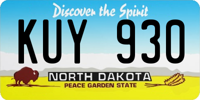 ND license plate KUY930