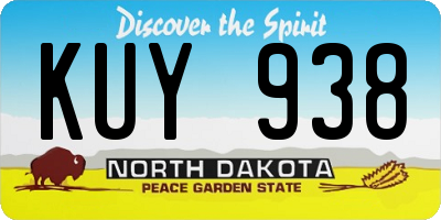 ND license plate KUY938