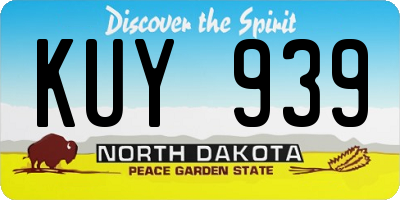 ND license plate KUY939