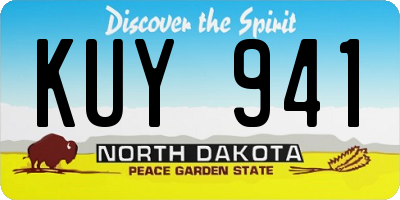 ND license plate KUY941