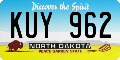 ND license plate KUY962