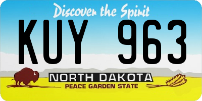 ND license plate KUY963