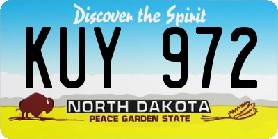 ND license plate KUY972