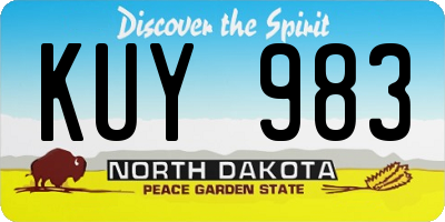 ND license plate KUY983