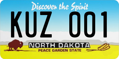 ND license plate KUZ001
