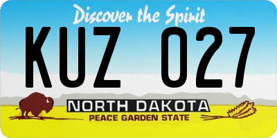 ND license plate KUZ027