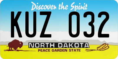 ND license plate KUZ032