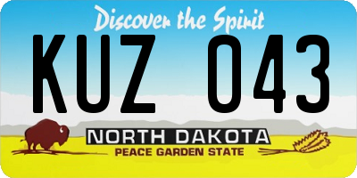 ND license plate KUZ043