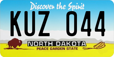 ND license plate KUZ044