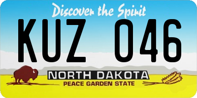 ND license plate KUZ046