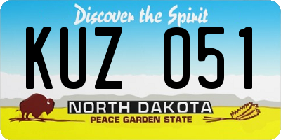 ND license plate KUZ051