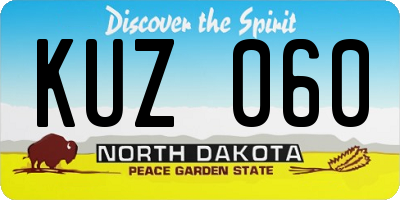 ND license plate KUZ060