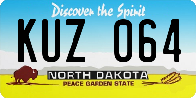 ND license plate KUZ064