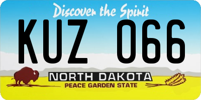 ND license plate KUZ066